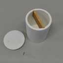 White Premium Toothbrush Holder - Concrete Removable Base and Bamboo Divider - Electric Toothbrush and Toothpaste Stand - Tooth Brushing Holder for Bathrooms (Regular)