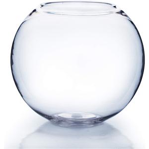 WGV Bowl Glass Vase, Diameter 6", Height 5", Open Width 4", (Multiple Sizes Choices) Clear Bubble Planter Terrarium Fish Bowl for Wedding Event Home Decor, 1 Piece (VBW0006)