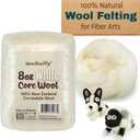 Woolbuddy Wool Felting Core Wool  Handmade Carded White for Needle & Wet Felting, Dryer Balls, Craft Pads & Chunky Yarn (8oz)