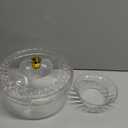 Trifle Bowl with Pedestal and Lid, Large Trifle Serving Dish, Vintage-Style Ribbed Dessert and Cake Stand, for Displaying Pastries, Layered Desserts, Fruits, Salad, Ideal for Parties