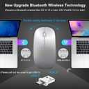 Bluetooth Wireless Mouse USB C for MacBook Air Pro iMac Laptop Desktop Computer, Wireless Rechargeable Silent C Mouse for Mac Desktop/iPad/Surface Pro (BT5.2/3.0, 2.4G USB A, Type-C Receiver)