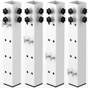 2025 Up-Grade 4 Pack Carbon Steel Dorm Bed Riser 2.39" Diameter Metal Bed Riser Tall Bed Riser for Dorm Wooden Bed Frame Table Adjust Height 3.2", 5.1", 8.1",11.2" (for Bed Leg 1.5-2.3")