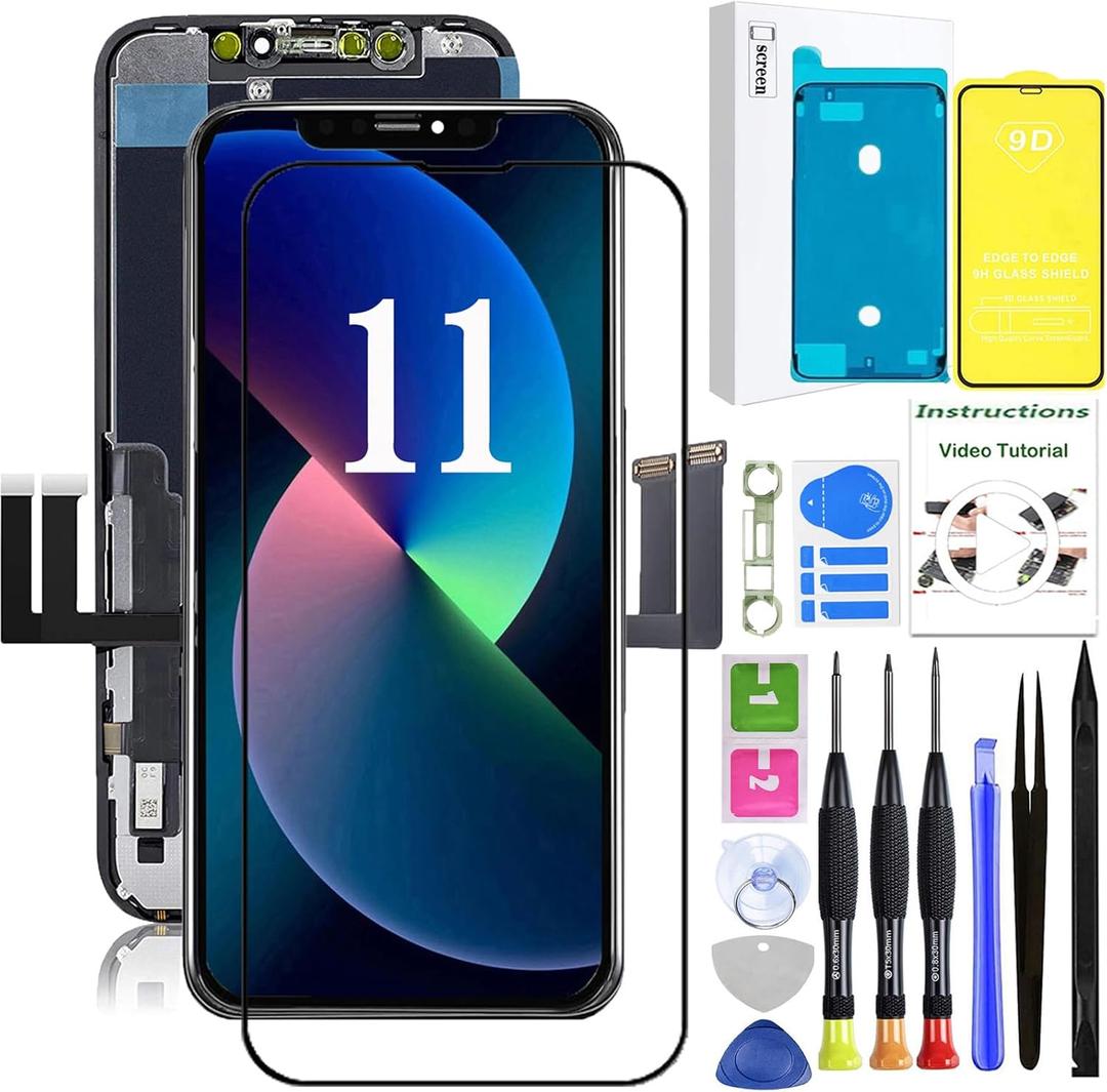 LEAFE for iPhone 11 Screen Replacement,LCD Display 3D Touch Digitizer Assembly,Compatible with iPhone 11 Screen Replacement 6.1 inch (Model A2111, A2223, A2221) with Repair Tools and Screen Protector LEAFE for iPhone 11 Screen Replacement,LCD Display 3D Touch Digitizer Assembly,Compatible with iPhone 11 Screen Replacement 6.1 inch (Model A2111, A2223, A2221) with Repair Tools and Screen Protector
