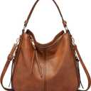 Realer Hobo Crossbody Bags for Women Designer Leather Hobo Handbags Retro Large Size Shoulder Bag Bucket Purse (Large-15.2 inch, Brown-gold Hardware)