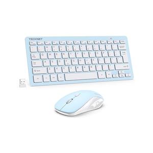 TECKNET Wireless Keyboard and Mouse Combo, Mini Cordless Computer Keyboard and Mouse Set 2.4GHz, Silent Adjustable 1600 DPI, Quiet Click, Lag-Free for Computer, Laptop, PC, Windows, Mac, Chrome OS