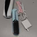 Hair Straightener Brush- Cordless Hair Straightener Brush for Short Hair,3 Heat Settings for All Hair Types, on-The-go Straightening Brush-Mini Portable Travel Straightening Hair Comb Brush (Blue)