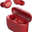 JLab Go Air Pop True Wireless Bluetooth Earbuds & Charging Case, Rose Red, Dual Connect, IPX4 Sweat Resistance, Bluetooth 5 Connection, 3 EQ Sound Settings Signature, Balanced, Bass Boost