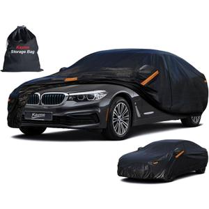 Kayme 7 Layers Heavy Duty Car Cover Waterproof All Weather, Full Exterior Cover Outdoor Snow Sun Uv Protection with Zipper for Automobiles, Universal Fit for Sedan (194-208 inch)