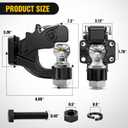 Nilight Pintle Hook Trailer Hitches Receiver Hook Combination 2 Hitch Ball with Mounting Kit, 12000LBS Black Bolt On Adjustable Powder-Coated