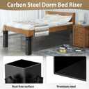 2025 Up Grade 4 Pack Carbon Steel Dorm Bed Riser 3.15" Diameter Metal Bed Riser for Square Wooden Bed Frame, Table Adjustable to 3.2", 5.1", 8.1" or 11.2" Height (for Bed Leg 2.3-3.1")