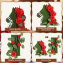 Amyhill 8'' Derby Decorations Table Centerpieces Horse Racing Wooden Horse Head Shape with Red Rose Design Derby Party Decorations Double Sided for Home Office Desk Decor Birthday Party Supplies
