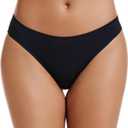 voenxe Seamless Women Underwear Thongs,No Show Ladies Thong,No Line Workout Breathable Comfortable Panties,Soft Undies,5-Pack (L)