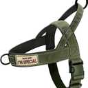 Green No Pull Dog Harness for Small Medium Large Sized Dog, Reflective Escape Proof Adjustable Dog Harnesses with 2 Patch, XL