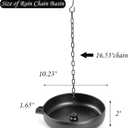 Rain Chain Anchoring Basin, Metal Bowl for Rain Chain Downspout Gutters, Black Rain Chain Basin of Chain Display for Outdoor Garden, Lawn and Patio Water Feature, 10.23 inch Diameter, 2 Inches High