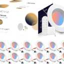 12 Pack 5/6 Inch LED Retrofit RGB Recessed Lighting, 12W 1200LM Smart Can Lights, Recessed Lights 2700K-6000K Color Changing Compatible with Alexa Assistant, Hub INCL