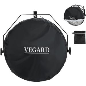 2 x VEGARD Wall Mounted Non Oscillating Fan Cover, Heavy-Duty 600D Oxford Cloth Waterproof & Dustproof for Industrial Indoor Outdoor Fans,Black, (Cover Only)