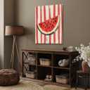 Trendy Fruit Kitchen Wall Art Vintage Watermelon Posters Fruit Abstract Art Canvas Print Preppy Poster Minimalist for Farmhouse Room Decor Bedroom 8x12inch Framed (style-5)