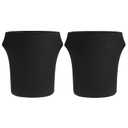 BSTKEY 20 Gallon Stretch Spandex Trash Can Cover, 2 Pack Outdoor Fitted Waste Container Cover Round Garbage Can Covers for Kitchen Wedding Party Classroom Office Decor, Without Trash Can (Black)