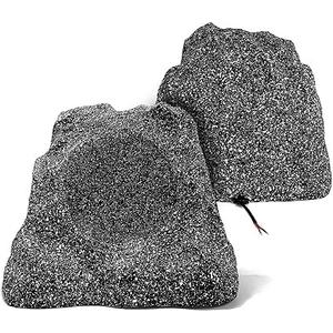 Herdio 8" Outdoor Rock Speakers Hardwired 600 Watt,IPX6 Waterproof Design for Pool, Garden, Deck, and Outdoor Activities (Gray,Pair) (8 INCH)