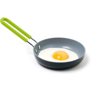 GreenPan Mini Healthy Ceramic Nonstick, 5" Round Egg Pan, PFAS-Free, Dishwasher Safe, Stay Cool Handle, Black