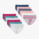 Hanes Brief Underwear, Stretch Cotton Panties for Girls, Assorted, 12-Pack 6Y
