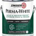 Zinsser 02774 PERMA-WHITE Mold & Mildew Proof Interior Paint, Quart, Eggshell White, 31.5 Fl Oz