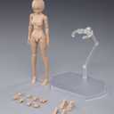 1/12 Scale Female Body,6inch Female Joint Flexible Action Figure Body with Head Sculpt&Stand Collection (Pale Skin, Little Bust)