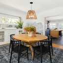ZSCONGZHE 18" Rattan Pendant Light,Hand Woven Wicker Hanging Light