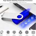 Bulk Swivel USB Flash Drive 1GB 20 pack Storage Capacity with Lanyard USB 2.0 High Speed Data Transfer, Portable Thumb Drive (Blue) (1, GB)