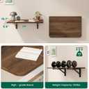 Dogsky Wall Mounted Folding Table, Floating Desk 24x15.7Inch, Fold Down Shelf Wall Mounted with Heavy Iron Brackets, Foldable Table for Launrdy Room, Office Study Work Bench, Kitchen Dining, Walnut, 24x15.7x7.5