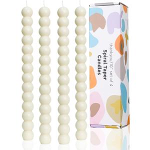Ivory Taper Candles Stick Dripless Tall Taper Candle for Holiday Wedding Party Wax Unscented Dinner Candle Dripless,Christmas Gift H 10 Inch, 4pcsIvory-C-new