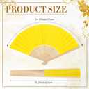 Yinkin 100 Pack Folding Fans Bamboo Handheld Folded Craft Hand Japanese Chinese Fans for Weddings Bridal Dancing Church DIY Decoration Women Gift Party Favors (Yellow)
