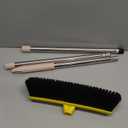 Push Broom with Long Handle, Floor Brush 49.6 inch Soft Bristle Broom 12.2" Wide for Cleaning Bathroom Kitchen Patio Garage Deck Tile Floor