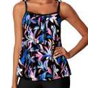 Summer Mae Plus Size Swimsuits for Women Two Piece Tankini Sets Tummy Control Bathing Suit Swimwear with Shorts Colorful Colors Size 22W