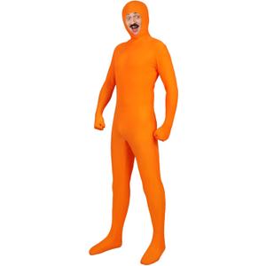 Uisozsfeb Unisex Full Body Spandex Zentai Suit Halloween Costumes Open Face Cosplay Bodysuit for Men and Women, Adults Large