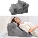 VEVOR Wedge Pillow for Sleeping, 4 Pcs Adjustable Orthopedic Bed Wedge Set, Support Arm Leg Neck Shoulder, Post Surgery Pillow for Back Pain, Acid Reflux, Snoring Relief, Sitting up in Bed, Dark Grey