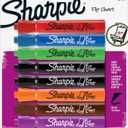 Sharpie Flip Chart Markers, Bullet Tip, Assorted Colors, 8 Count - Low-Odor, Squeak-Free, Home, Office, Back to School, Teacher Supplies