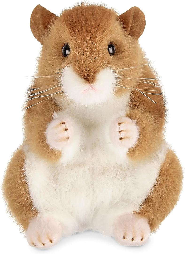 Bearington Collection Cheeks Stuffed Hamster: Adorable Plush Stuffed Hammy, Ultra-Soft 6 Toy, Made with Premium Fill, Expressive Face and Natural Whiskers; Machine Washable, Gift for Animal Lovers (6" Cheeks (Hamster))