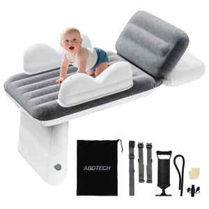 Inflatable Toddler Airplane Bed - Grey Portable Kids Travel Bed with Airplane Seat Extender for Kids - Inflatable Toddler Travel Bed with Manual Pump,Seat Belt and Travel Bag
