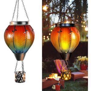 Hot Air Balloon Solar Lantern, Solar Powered Hot Air Balloon Lights Outdoor Hanging Solar Lanterns Waterproof for Garden Porch Yard Patio Pathway Decorations
