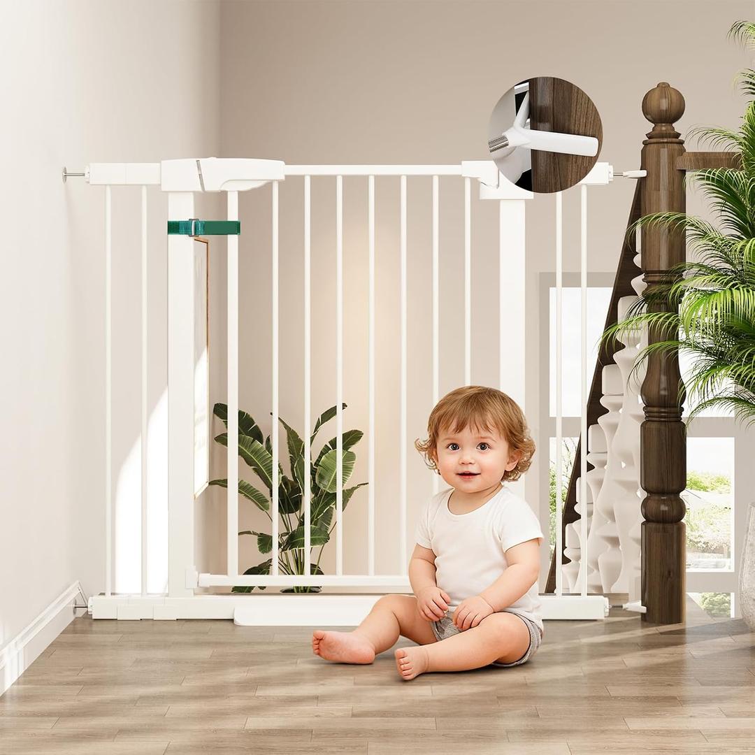 29-43" Baby Gate for Stairs, 36" Tall Dog Gate Indoor, Pressure Mountd Baby Gates with Auto-Close/Hold-Open Features and Anti-Trip Pedal, Safety Kids Gate for Doorways, House, Stairs