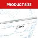 32" Chrome Framed Shower Door Replacement Drip Rail with Shower Door Bottom Sweep, Applied Mounting Tape and Screws
