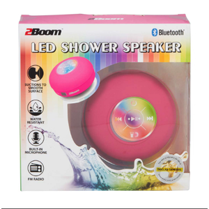 2Boom LED Shower Speaker, Pink
