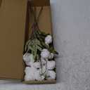 Floroom 5pcs White Faux Silk Mums Artificial Flowers, Bulk Fake Small Mini Chrysanthemums with Stems for DIY Wedding Centerpieces Floral Arrangements Vase Fillers Home Decorations White