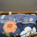 Floral Nursery 8ft Area Rugs Washable Print Boho Cute Carpet Non Slip Flower Low Pile for Living Room Kids Girls Playroom Bedroom Kitchen Office Farmhouse-Blue/Grey