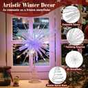 Lewondr Christmas Snowflake Tree Topper, 12.2in Xmas Tree Topper with Glittered Epoxy & 30 Colorful LED, Remote&USB Powered Snowflake Treetop, Xmas Decor for Home Party, 6H Timer&8 Modes, Silver White