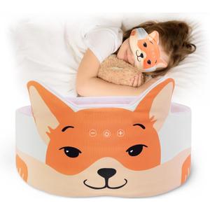 MUSICOZY Sleep Headphones Mask Headband Headphones Masks Bluetooth 5.4 Sleep Mask for Kids Wireless Earphones Masks Sleeping Eyemask for Travel (Yellow)
