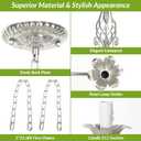 6-Light Farmhouse Candle Chandelier for Living Room, Rustic Industrial Pendant Ceiling Light fixture, Brushed Nickle Modern Ceiling Hanging Lamp for Bedroom Hallway Kitchen Dining Room Foyer, E12 Base