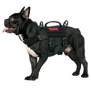 OneTigris Dog No Pull Tactical Dog Harness,Military Dog Harness for Easy Walking with Durable Vertical Handle for Small Puppy Dog(XL, Black)