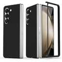 HIYUUTTBS Compatible for Samsung Galaxy Z Fold 6 Case, Ultra-Thin Silky Hard PC Matte Bumper Cute Pretty Phone Case Cover for Samsung Galaxy Z Fold 6 5G, Black(12-38)
